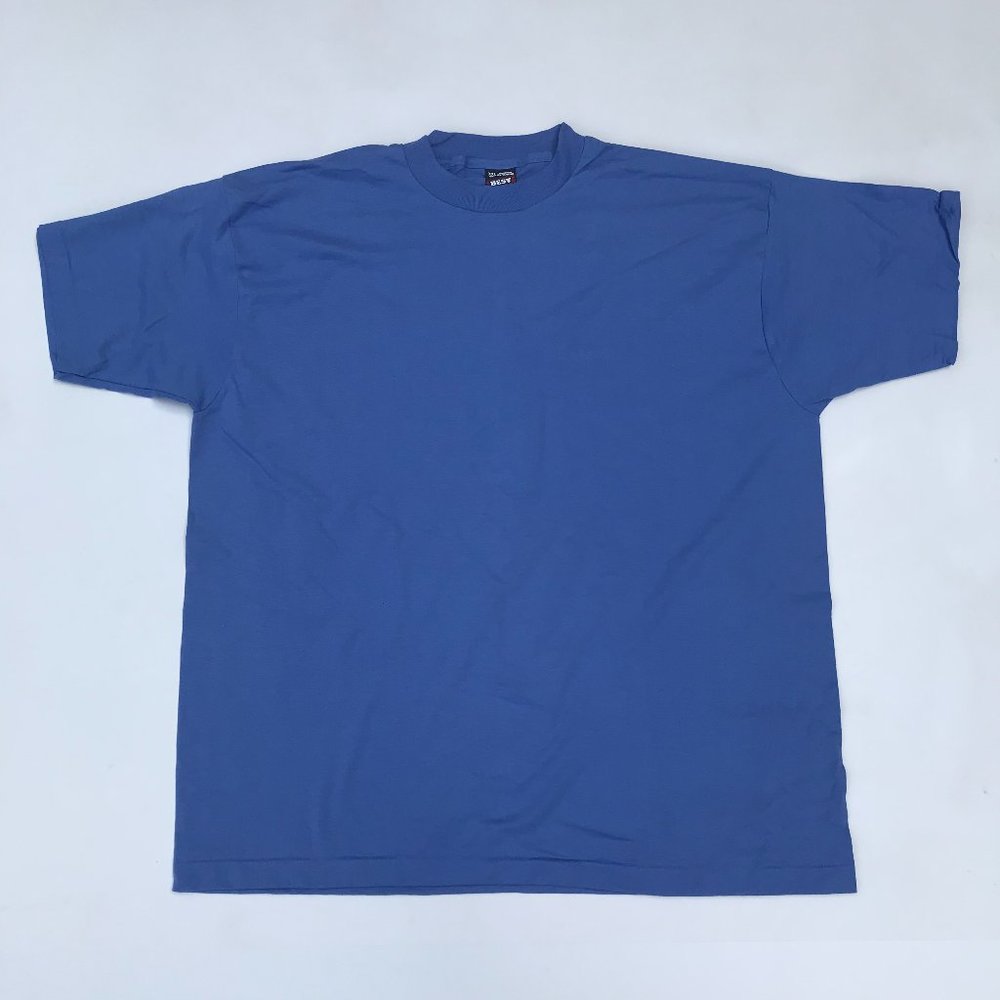 Vintage 90s Fruit of the Loom T-shirt, Made In USA, Columbia Blue, XX-Large, NEW